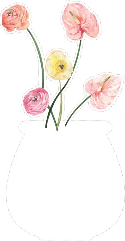 Free Printable Watercolor Flower Vase Blank Calendars: 12 Monthly Floral PNGs Transparent FREE CD011 Free Printable Watercolor Flower Vase Blank Calendars Amy Design Templates 6