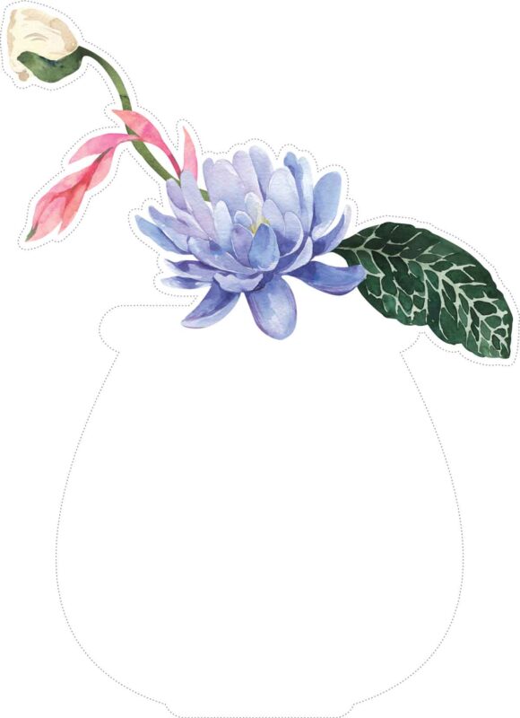 Free Printable Watercolor Flower Vase Blank Calendars: 12 Monthly Floral PNGs Transparent FREE CD011 Free Printable Watercolor Flower Vase Blank Calendars Amy Design Templates 7