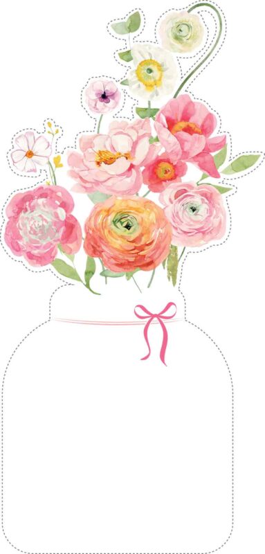 Free Printable Blank Calendar Flowers Vase PNG: 12 Monthly Floral (Print & Cut) Free Blank Calendar Flowers Vase Printable JPG