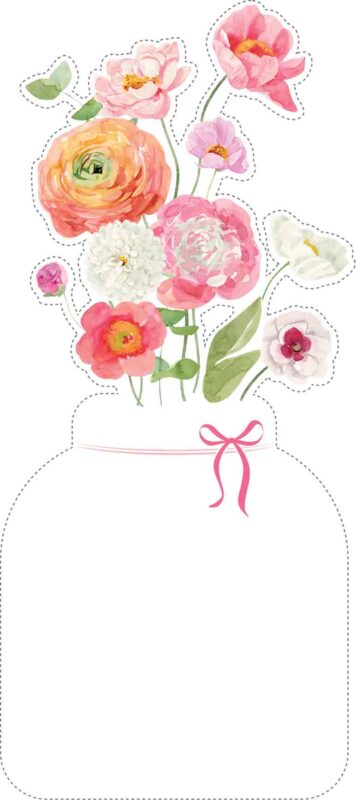 Free Printable Blank Calendar Flowers Vase PNG: 12 Monthly Floral (Print & Cut) Free Blank Calendar Flowers Vase Printable JPG