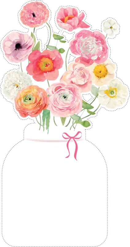 Free Printable Blank Calendar Flowers Vase PNG: 12 Monthly Floral (Print & Cut) Free Blank Calendar Flowers Vase Printable JPG