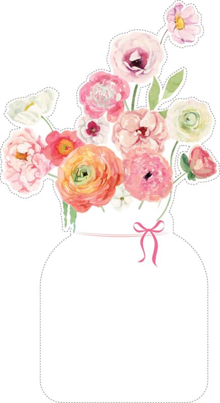 Free Printable Blank Calendar Flowers Vase PNG: 12 Monthly Floral (Print & Cut) Free Blank Calendar Template Flowers Vase Printable JPG