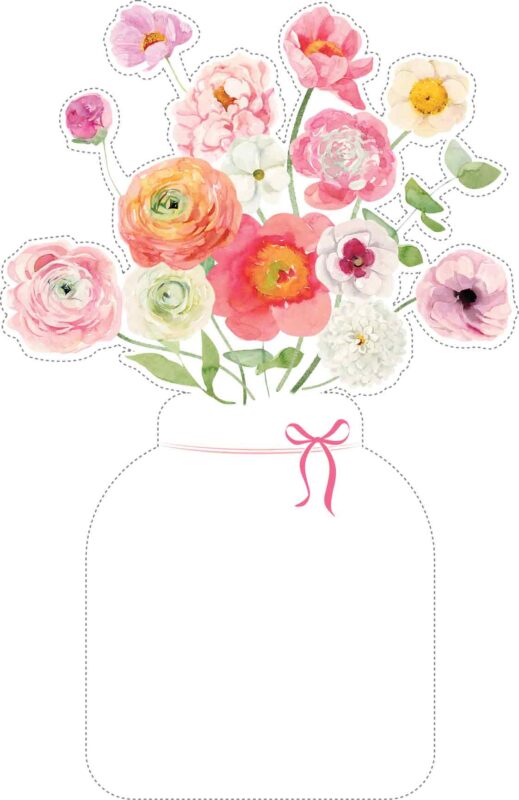 Free Printable Blank Calendar Flowers Vase PNG: 12 Monthly Floral (Print & Cut) Free Blank Calendar Template Flowers Vase Printable JPG