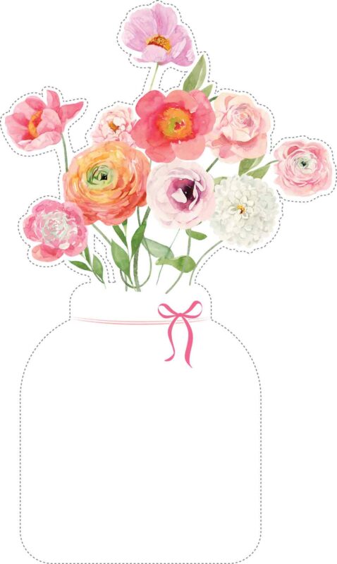 Free Printable Blank Calendar Flowers Vase PNG: 12 Monthly Floral (Print & Cut) Free Blank Calendar Template Flowers Vase Printable JPG