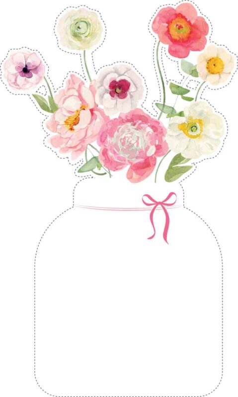 Free Printable Blank Calendar Flowers Vase PNG: 12 Monthly Floral (Print & Cut) Free Blank Calendar Template Flowers Vase Printable JPG