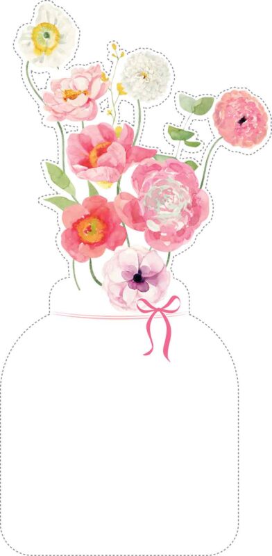 Free Printable Blank Calendar Flowers Vase PNG: 12 Monthly Floral (Print & Cut) Free Blank Calendar Template Flowers Vase Printable JPG