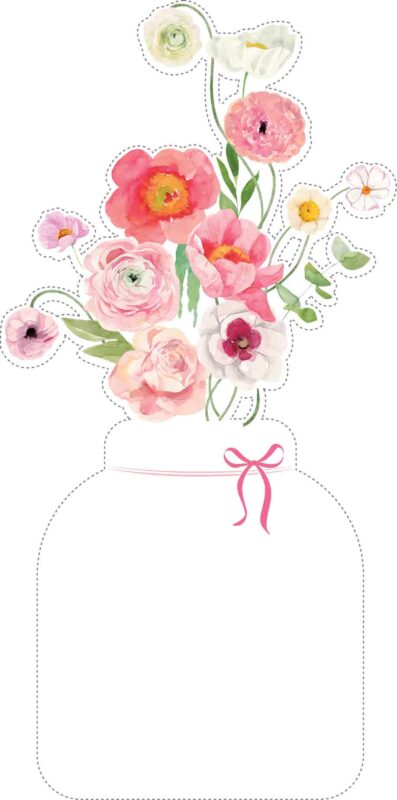 Free Printable Blank Calendar Flowers Vase PNG: 12 Monthly Floral (Print & Cut) Free Blank Calendar Template Flowers Vase Printable JPG