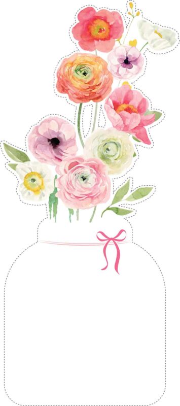 Free Printable Blank Calendar Flowers Vase PNG: 12 Monthly Floral (Print & Cut) Free Blank Calendar Template Flowers Vase Printable JPG