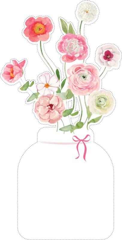 Free Printable Blank Calendar Flowers Vase PNG: 12 Monthly Floral (Print & Cut) Free Blank Calendar Template Flowers Vase Printable JPG