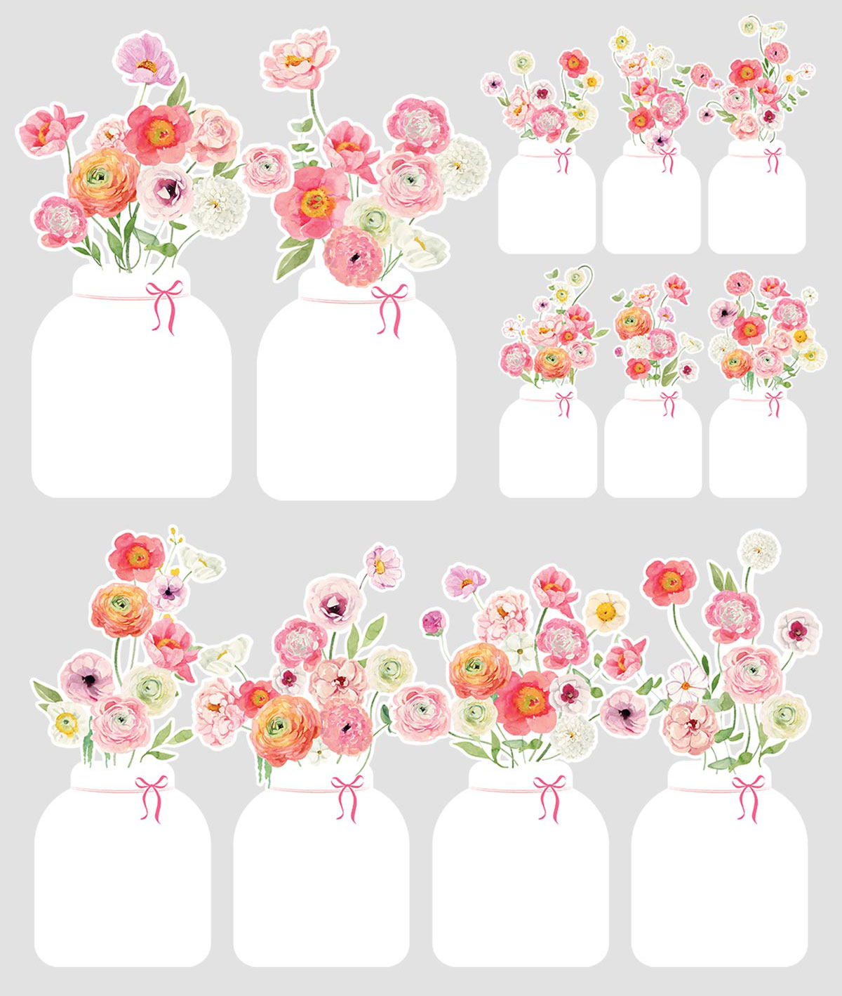 Free Printable Blank Calendar Flowers Vase PNG: 12 Monthly Floral (Print & Cut) Free Blank Calendar Flowers Vase Printable
