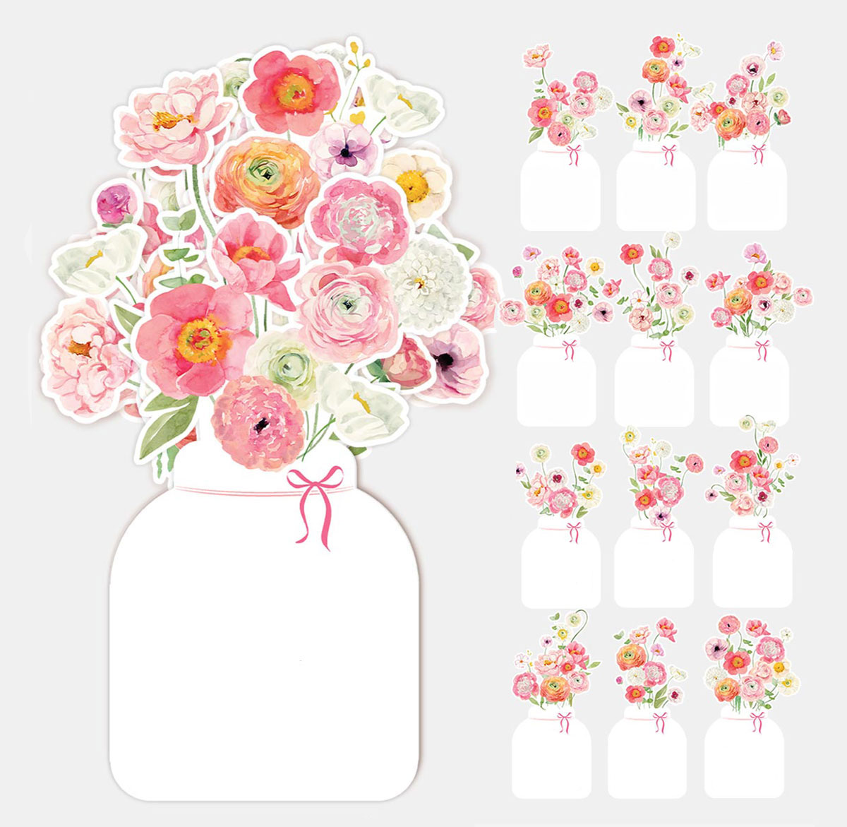 Free Printable Blank Calendar Flowers Vase PNG: 12 Monthly Floral (Print & Cut) Free Blank Calendar Flowers Vase Printable