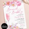 Pink Purple Floral Brunch Bubbly Bridal Shower Invitation | Editable Canva Template | Elegant Spring Flower Garden Party Pink Purple Floral Brunch Bubbly Bridal Shower Invitation | Editable Canva Garden Party Template | Elegant Spring Flower Stationery