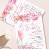 Pink Purple Floral Brunch Bubbly Bridal Shower Invitation | Editable Canva Template | Elegant Spring Flower Garden Party Pink Purple Floral Brunch Bubbly Bridal Shower Invitation | Editable Canva Garden Party Template | Elegant Spring Flower Stationery