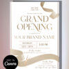 Luxury Grand Opening Flyer Invitation Template Canva | Business Launch Invite | Ribbon Cutting Events Elegant grand opening invitation design.