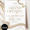 Luxury Grand Opening Flyer Invitation Template Canva | Business Launch Invite | Ribbon Cutting Events