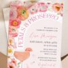 Petals & Prosecco Bridal Shower Invitation | Pink Floral Champagne Theme Invite | Editable Canva Template | Elegant Garden Party