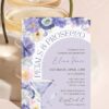 Purple Floral Prosecco Bridal Shower Invitation | Wedding Shower Printables | Editable Canva Template Purple Floral Prosecco Bridal Shower Invitation | Editable Canva Template