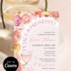 Romantic Soft Pink Petals & Prosecco Bridal Shower Invitation | Pastel Floral Bubbly Luncheon Invite Card Canva Template Romantic Soft Pink Petals & Prosecco Bridal Shower Invitation | Pastel Floral Bubbly Luncheon Invite Card Canva Template