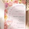 Romantic Soft Pink Petals & Prosecco Bridal Shower Invitation | Pastel Floral Bubbly Luncheon Invite Card Canva Template Romantic Soft Pink Petals & Prosecco Bridal Shower Invitation | Pastel Floral Bubbly Luncheon Invite Card Canva Template