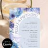 Dusty Blue Petal Prosecco Bridal Shower Invitation Canva Template | Elegant Floral Prosecco Theme Dusty Blue Petal Prosecco Bridal Shower Invitation Canva Template | Elegant Floral Prosecco Theme