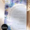 Dusty Blue Petal Prosecco Bridal Shower Invitation Canva Template | Elegant Floral Prosecco Theme Dusty Blue Petal Prosecco Bridal Shower Invitation Canva Template | Elegant Floral Prosecco Theme