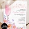 Peach Pink Floral Petals Prosecco Bridal Shower Invitation Template | Editable Canva Brunch Invite | Garden Party Digital Download Peach Pink Floral Petals Prosecco Bridal Shower Invitation Template | Editable Canva Brunch Invite | Garden Party Digital Download
