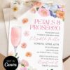 Pink Orange Petals Prosecco Bridal Shower Invitation Template | Editable Canva Brunch Invite | Instant Download Pink Orange Petals Prosecco Bridal Shower Invitation Template | Editable Canva Brunch Invite | Instant Download