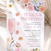 Pink Orange Petals Prosecco Bridal Shower Invitation Template | Editable Canva Brunch Invite | Instant Download
