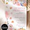Pink Orange Petals Prosecco Bridal Shower Invitation Template | Editable Canva Brunch Invite | Instant Download Pink Orange Petals Prosecco Bridal Shower Invitation Template | Editable Canva Brunch Invite | Instant Download