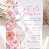Spring Floral Petals Prosecco Bridal Shower Invitation Canva Template | Editable Bridal Brunch Invite | Colorful Garden Party Pink Orange Lavender