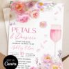 Pink Purple Bloom Petals Prosecco Bridal Shower Invite | Editable Canva Brunch Template | Elegant Garden Stationery CVPP012 Pink Purple Bloom Petals Prosecco Bridal Shower Invite 1