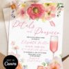 Red Orange Floral Petals Prosecco Bridal Shower Invitation Canva Template | Editable Vibrant Summer Shower Shower Brunch Invite Red Orange Floral Petals Prosecco Bridal Shower Invitation Canva Template | Editable Shower Brunch Invite | Vibrant Summer Stationery