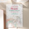 Magical Unicorn Birthday Invitation Template | Pastel Rainbow Unicorn Party Invite Canva Magical Unicorn Birthday Invitation Template | Pastel Rainbow Unicorn Party Invite Canva