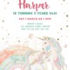Magical Unicorn Birthday Invitation Template | Pastel Rainbow Unicorn Party Invite Canva Magical Unicorn Birthday Invitation Template | Pastel Rainbow Unicorn Party Invite Canva