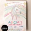 Enchanted Rainbow Unicorn Birthday Party Invitation | Pastel Girls Birthday Celebration Enchanted Rainbow Unicorn Birthday Party Invitation | Soft Pastel Birthday Invite | Editable Canva Template | Girls Birthday Celebration