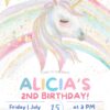 Enchanted Rainbow Unicorn Birthday Party Invitation | Soft Pastel Birthday Invite | Editable Canva Template | Girls Birthday Celebration