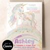 Magical Unicorn Girls Birthday Invitation Canva Template | Dreamy Watercolor Party Invite Editable | Sparkle Gold Birthday Card