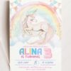 Moonlight Rainbow Unicorn Birthday Invitation Card Printable | Whimsical Unicorn Party Invite Canva Template | Fairytale Girls Birthday Design