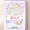 Editable Starry Unicorn Girls Birthday Invitation Canva Template | Pastel Rainbow Party Invite Editable Starry Unicorn Girls Birthday Invitation Canva Template | Whimsical Rainbow Party Invite | Dreamy Fairytale Invitation