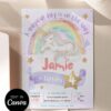 Editable Starry Unicorn Girls Birthday Invitation Canva Template | Pastel Rainbow Party Invite Editable Starry Unicorn Girls Birthday Invitation Canva Template | Whimsical Rainbow Party Invite | Dreamy Fairytale Invitation