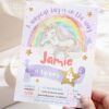 Editable Starry Unicorn Girls Birthday Invitation Canva Template | Pastel Rainbow Party Invite Editable Starry Unicorn Girls Birthday Invitation Canva Template | Whimsical Rainbow Party Invite | Dreamy Fairytale Invitation