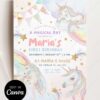 Unicorn Dreamland Birthday Invite Printable Template | Pastel Rainbow Girls Party Invitation Canva