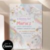 Unicorn Dreamland Birthday Invite Printable Template | Pastel Rainbow Girls Unicorn Party Invitation Canva