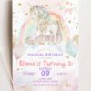 Pastel Rainbow Unicorn Birthday Invitation | Girls Birthday Unicorn Theme Party Pastel Rainbow Unicorn Birthday Invitation | Girls Birthday Unicorn Theme | Fully Editable in Canva | Girls Party Invite