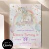 Pastel Rainbow Unicorn Birthday Invitation | Girls Birthday Unicorn Theme Party Pastel Rainbow Unicorn Birthday Invitation | Girls Birthday Unicorn Theme | Fully Editable in Canva | Girls Party Invite