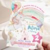Unicorn Castle Birthday Invitation Card Rainbow Colorful | Editable Princess Pink Fairytale Girls Invitation Unicorn Castle Birthday Invitation Card Rainbow Colorful | Editable Princess Pink Fairytale Girls Invitation