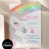Vibrant Rainbow Party Unicorn Birthday Invitation Card | Sparkly Girls Kids Party Invite Canva Template Vibrant Rainbow Party Unicorn Birthday Invitation Card | Sparkly Girls Kids Party Invite Canva Template