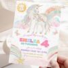 Printable Girls Birthday Party Unicorn Rainbow Invitation Card | Colorful Girls Party Invite | Editable Canva Template