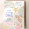 Magical Girls Party Unicorn Birthday Invitation Template Canva | Hot Air Balloon Birthday Invite