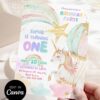 Magical Girls Party Unicorn Birthday Invitation Template Canva | Hot Air Balloon Birthday Invite